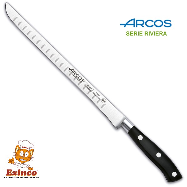 Cuchillo Jamonero Arcos Riviera 231000 de Acero Nitrum, con Mango de  Polioximetileno y 25 cm de Hoja en estuche Baratas, Precios y Ofertas